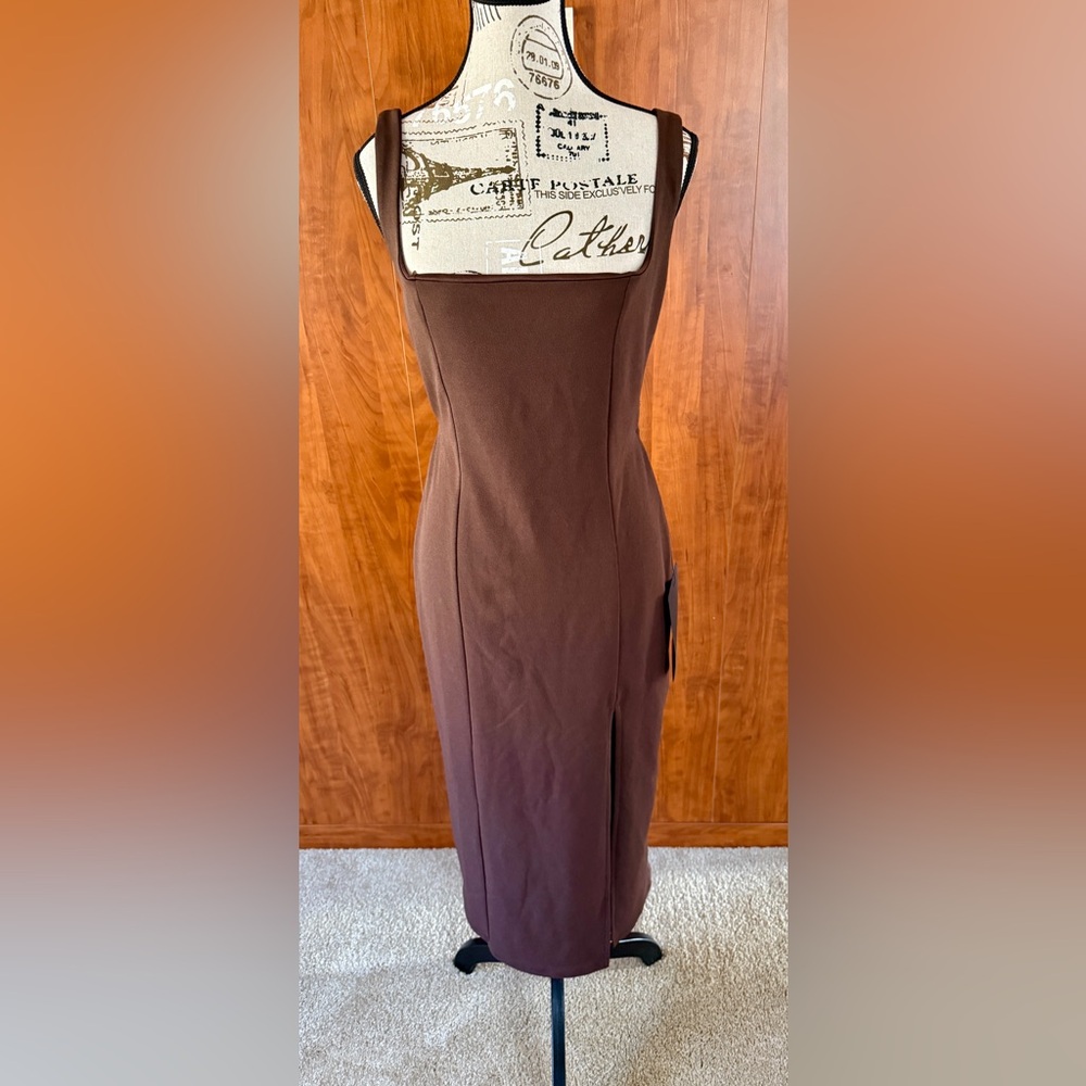 Lulu's Brown Midi Dress - Picture 3 of 8